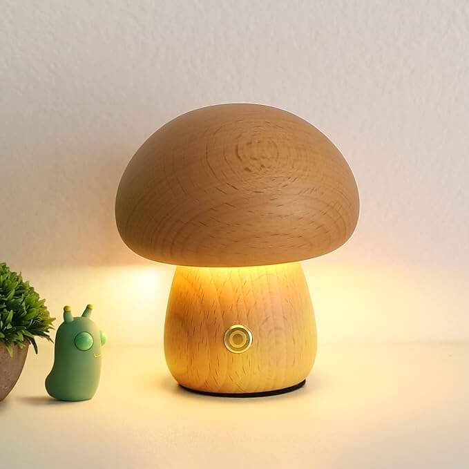 Mushroom Lamp, Oplaadbare Paddestoel Tafellamp in Drie Kleuren voor Slaapkamer (Rood Mushroom Lamp, Oplaadbare Paddestoel Tafellamp in Drie Kleuren voor Slaapkamer (Rood