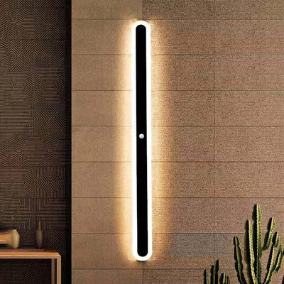 Edge lineaire dimbare LED buitenwandlamp zwart metaal – voor gang en terras