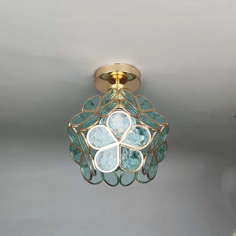  Design Bloemen Stijl Glazen Hal Plafondlamp-5