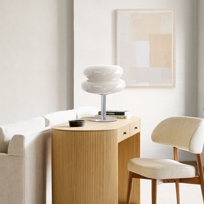 Finn Bauhaus minimalistische glazen tafellamp