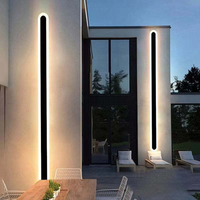 Edge lineaire dimbare LED buitenwandlamp zwart metaal – voor gang en terras