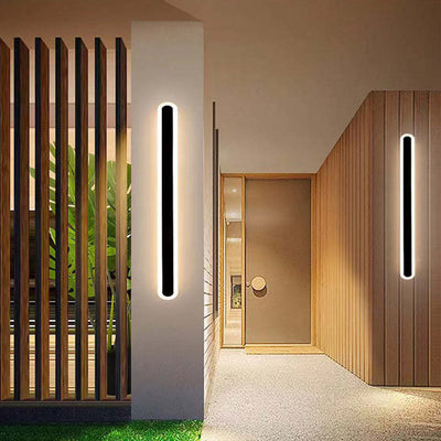 Edge lineaire dimbare LED buitenwandlamp zwart metaal – voor gang en terras