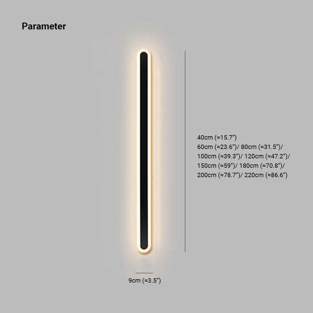 Edge lineaire dimbare LED buitenwandlamp zwart metaal – voor gang en terras