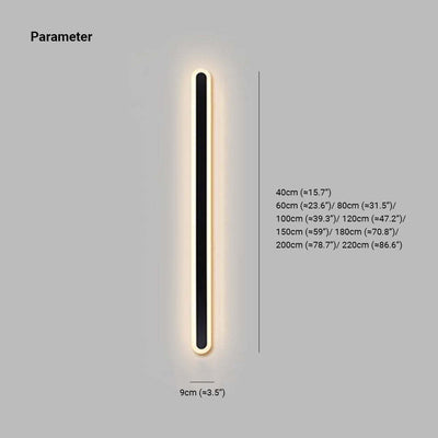 Edge lineaire dimbare LED buitenwandlamp zwart metaal – voor gang en terras