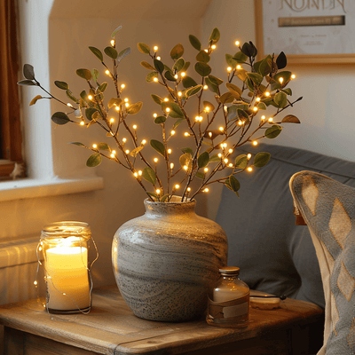Feeënlicht Olijftak 70 cm - Warm Wit 120 LED's - Decoratieve Verlichting voor Thuis of Feestelijke Gelegenheden-5