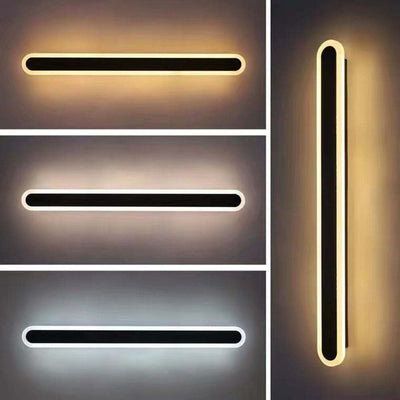 Edge lineaire dimbare LED buitenwandlamp zwart metaal – voor gang en terras