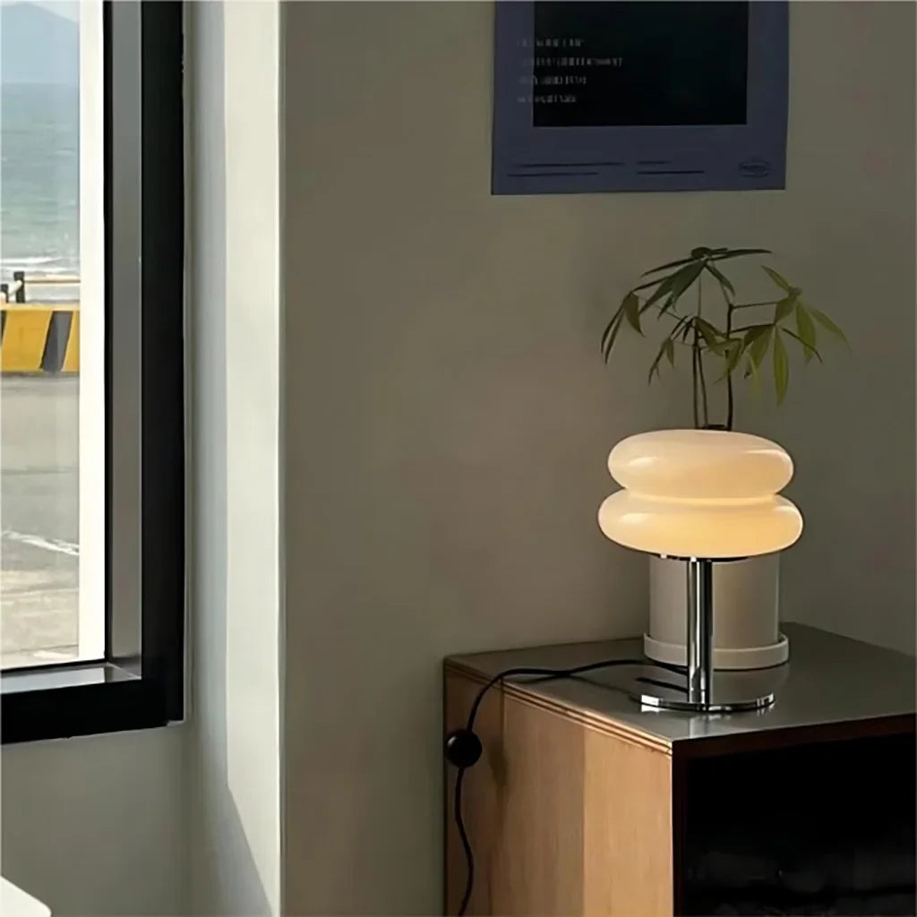 Finn Bauhaus minimalistische glazen tafellamp