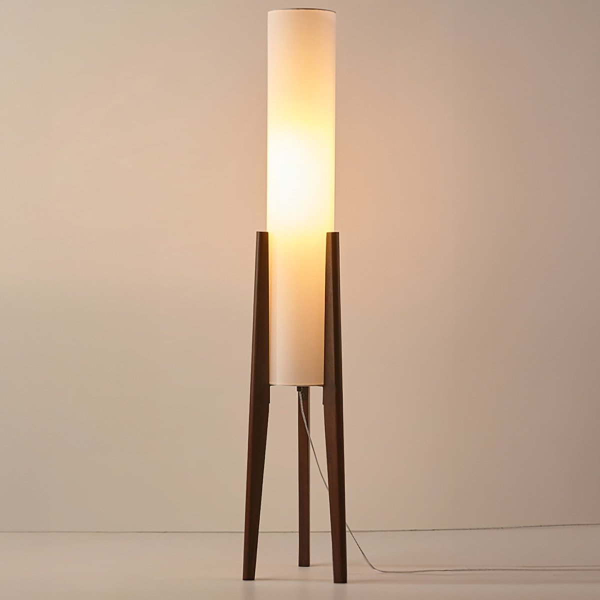  Walnoot vloerlamp Massief houten kunstlamp-2