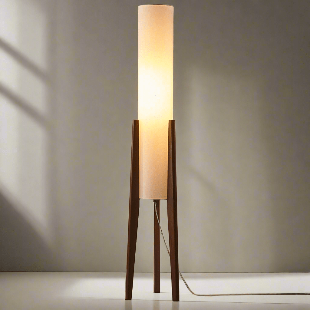  Walnoot vloerlamp Massief houten kunstlamp-5