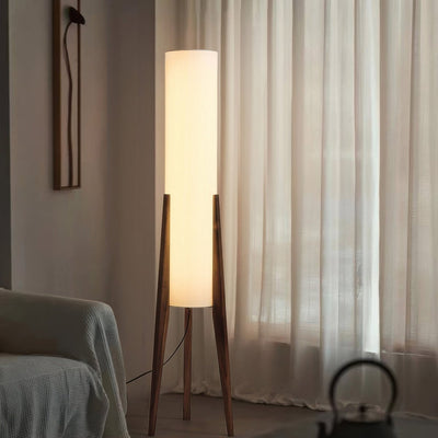  Walnoot vloerlamp Massief houten kunstlamp-4
