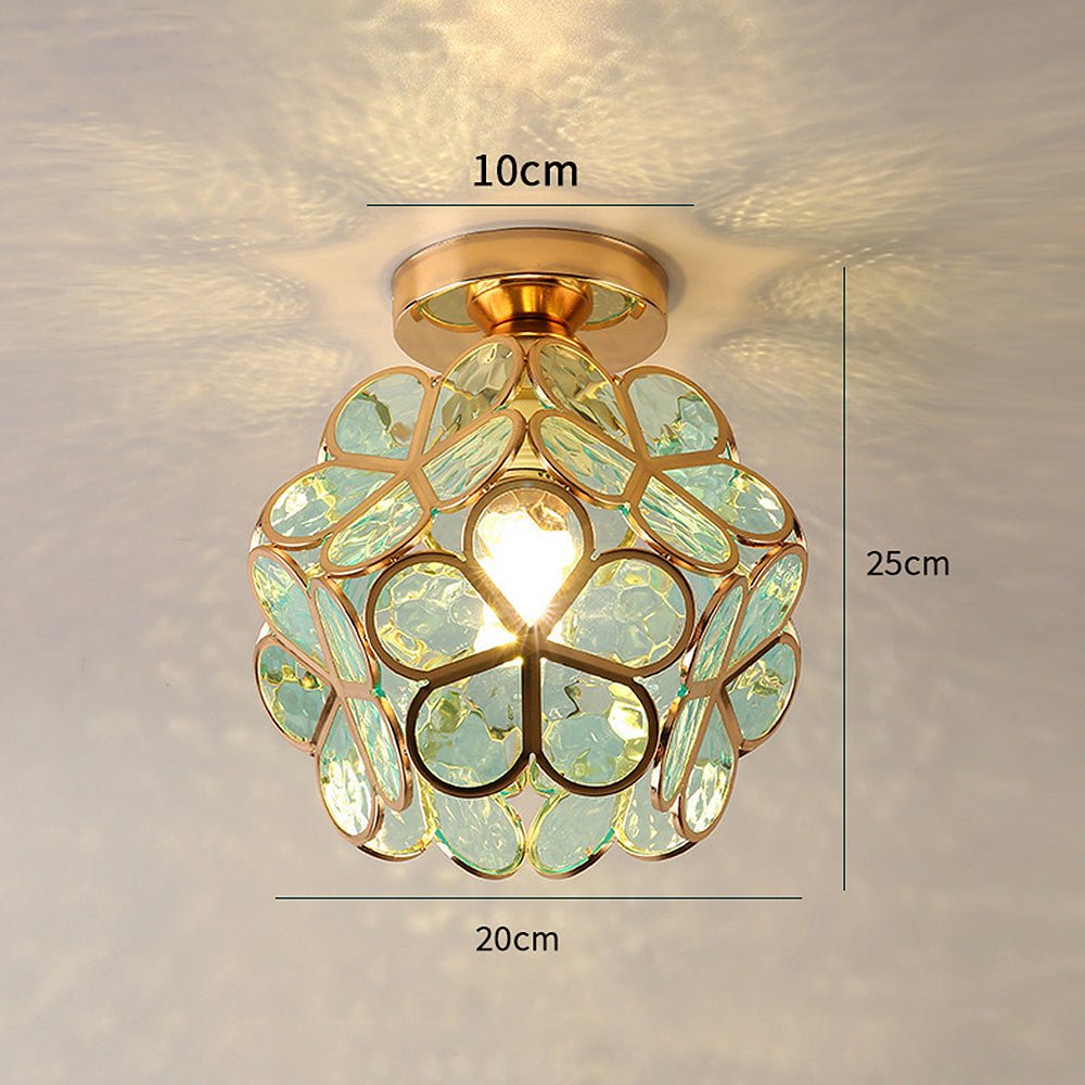  Design Bloemen Stijl Glazen Hal Plafondlamp-6