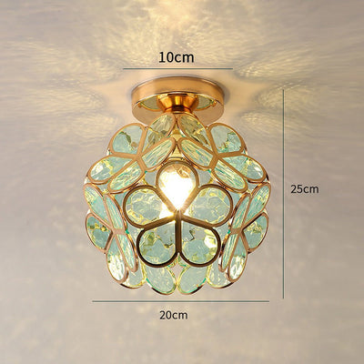  Design Bloemen Stijl Glazen Hal Plafondlamp-6