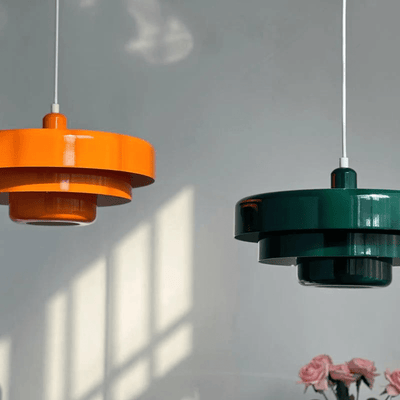 Vintage LED Hanglamp voor Woonkamer en Eettafel – Retro Metalen Lamp in Oranje, Rood, Geel, Roze, Groen, Wit 2