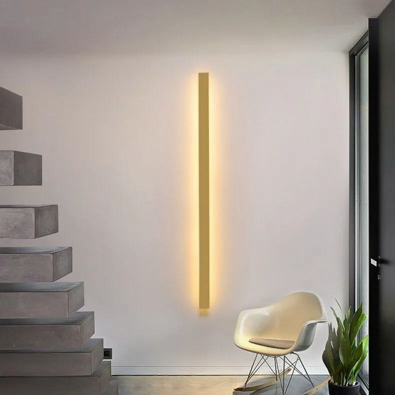 Edge minimalistische lineaire LED wandlamp – goud, zwart of wit – metaal en acryl – voor de slaapkamer