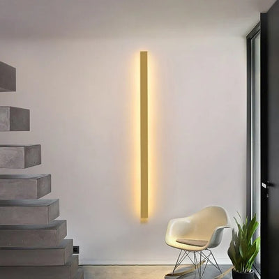 Edge minimalistische lineaire LED wandlamp – goud, zwart of wit – metaal en acryl – voor de slaapkamer