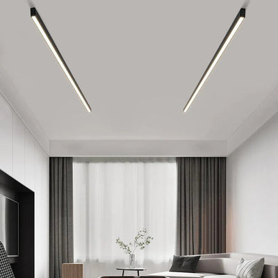 Edge moderne lineaire LED plafondlamp zwart woonkamer metaal