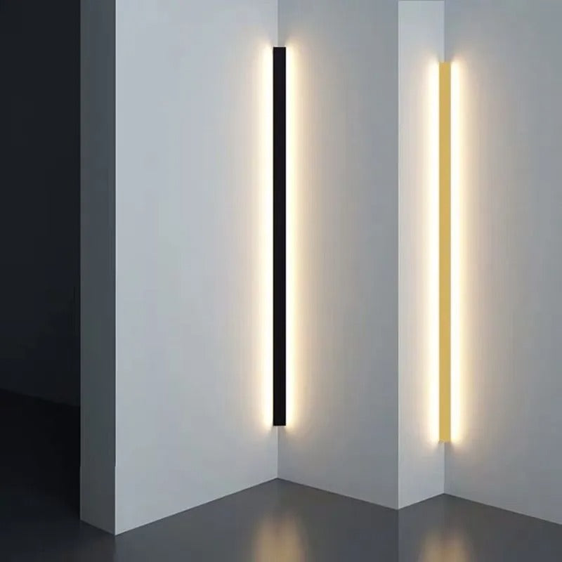Edge minimalistische lineaire LED wandlamp – goud, zwart of wit – metaal en acryl – voor de slaapkamer