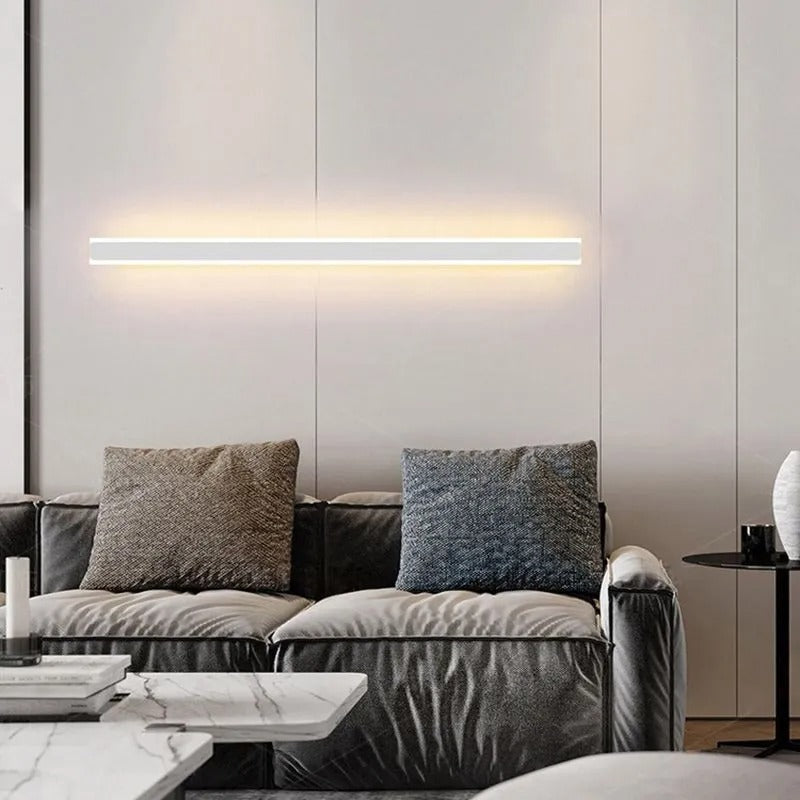 Edge minimalistische lineaire LED wandlamp – goud, zwart of wit – metaal en acryl – voor de slaapkamer