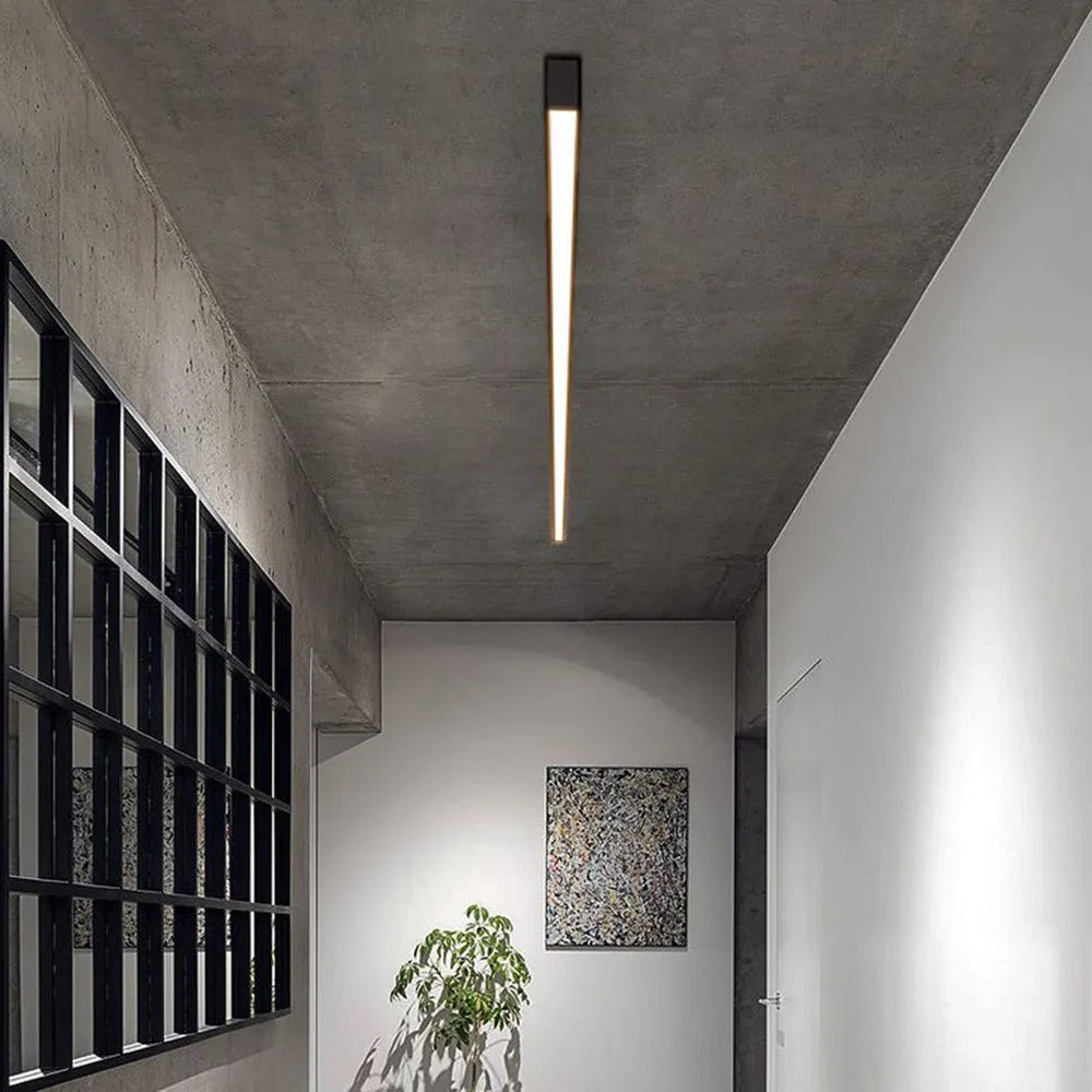 Edge moderne lineaire LED plafondlamp zwart woonkamer metaal
