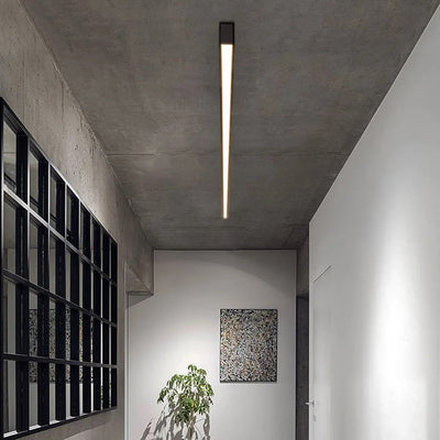 Edge moderne lineaire LED plafondlamp zwart woonkamer metaal