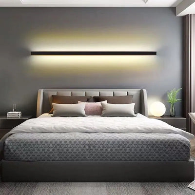 Edge minimalistische lineaire LED wandlamp – goud, zwart of wit – metaal en acryl – voor de slaapkamer