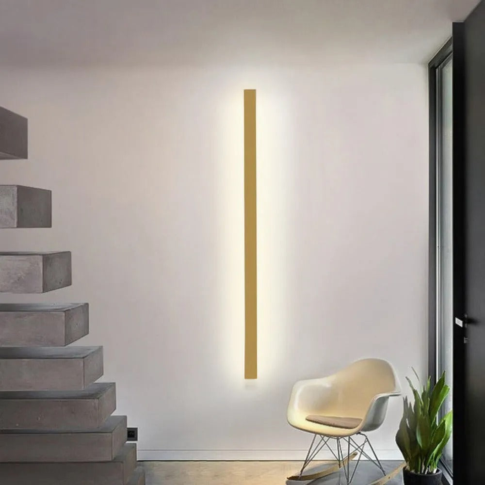 Edge minimalistische lineaire LED wandlamp – goud, zwart of wit – metaal en acryl – voor de slaapkamer