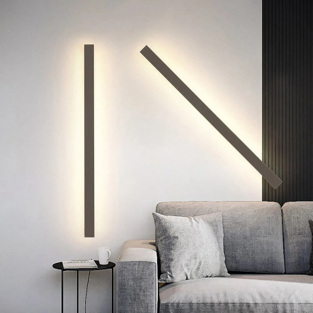 Edge moderne lineaire buitenwandlamp – metaal en acryl – geschikt voor tuin en hal